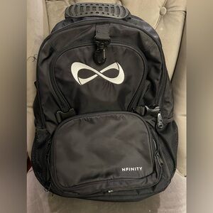 NFINITY Classic Black Backpack with White Logo NWT